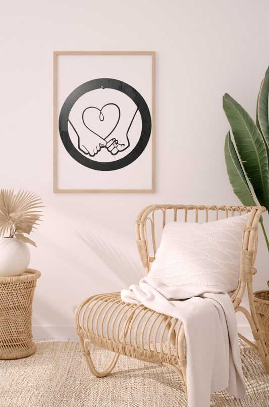 Découpe plasma Cœur avec mains