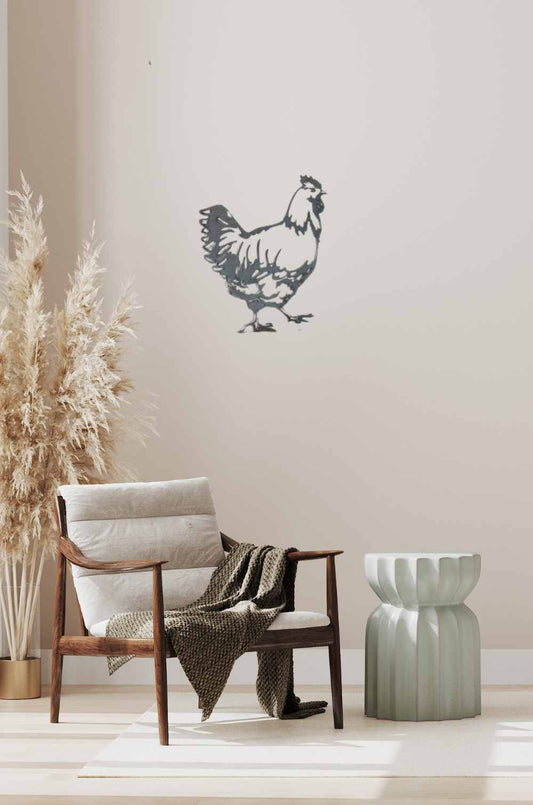 AR0034 Découpe plasma Poule Positif 48x42 cm